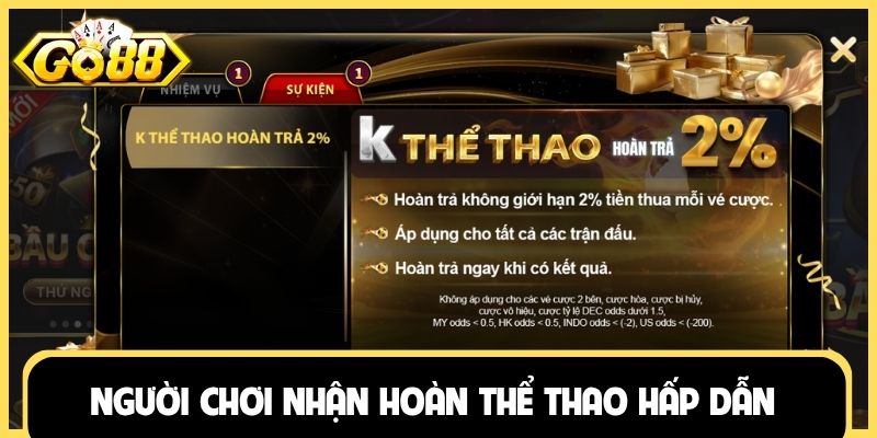 Người chơi nhận hoàn thể thao hấp dẫn